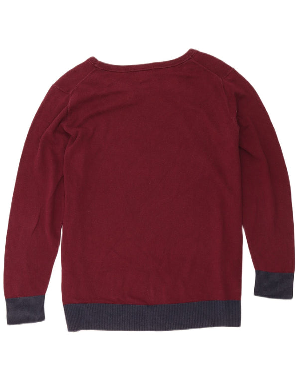 Gap Γυναικείο πουλόβερ με λαιμόκαυμα UK 18 XL Βουργουνδία, βαμβακερό χρώμα