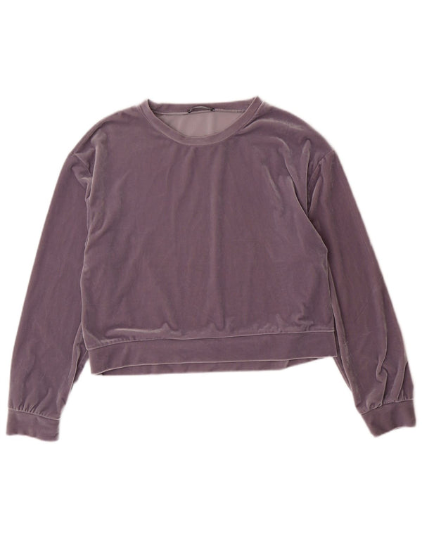 Γυναικεία Zara Loose Fit Crop Μακρυμάνικο UK 10 Small Purple Polyester