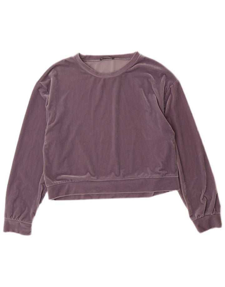 Γυναικεία Zara Loose Fit Crop Μακρυμάνικο UK 10 Small Purple Polyester