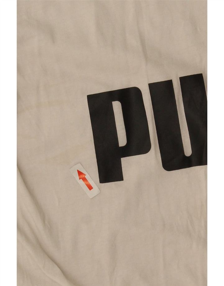 Ανδρικό γραφικό μπλουζάκι Puma, μεγάλο λευκό βαμβακερό