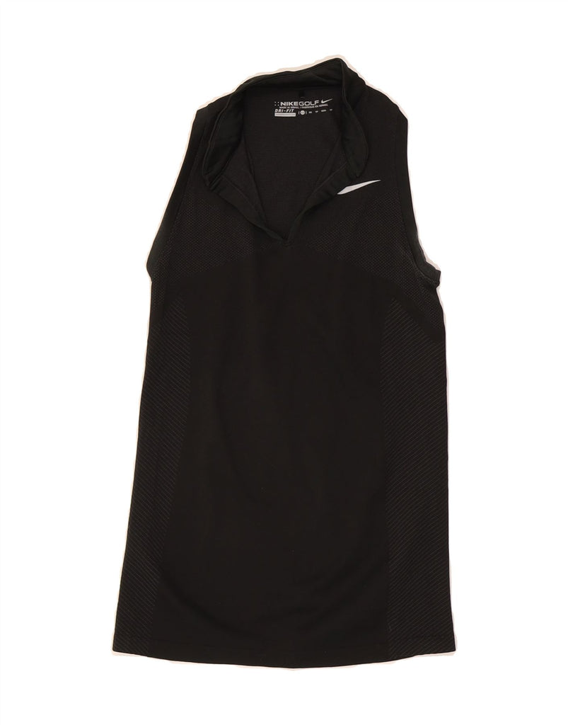 NIKE Womens Dri Fit Sleeveless Polo Shirt UK 4 XS Black Vintage Nike and Second-Hand Nike from Messina Hembry 