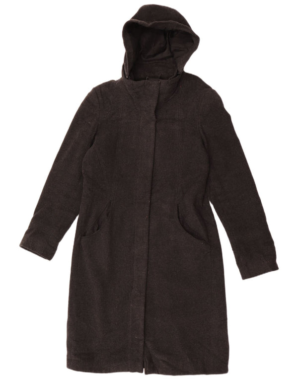 Γυναικείο πανωφόρι Topshop με κουκούλα UK 12 Μαλλί με μεσαίο γκρι