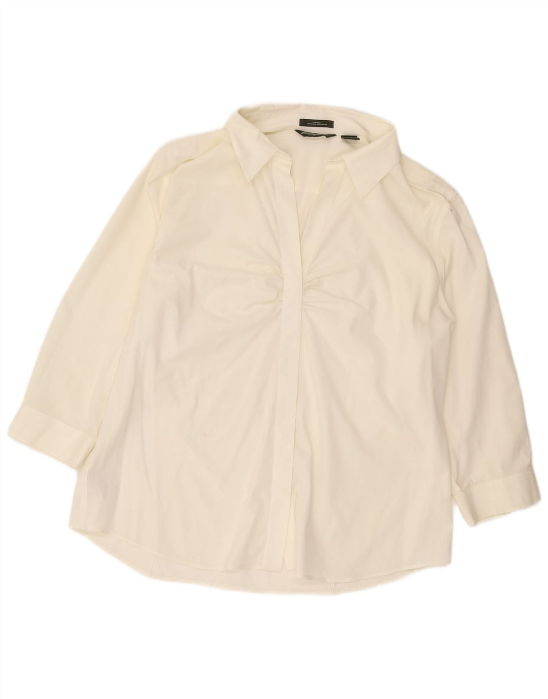 EDDIE BAUER Γυναικείο πουλόβερ μπλούζα με 3/4 μανίκια UK 18 XL Λευκό βαμβακερό