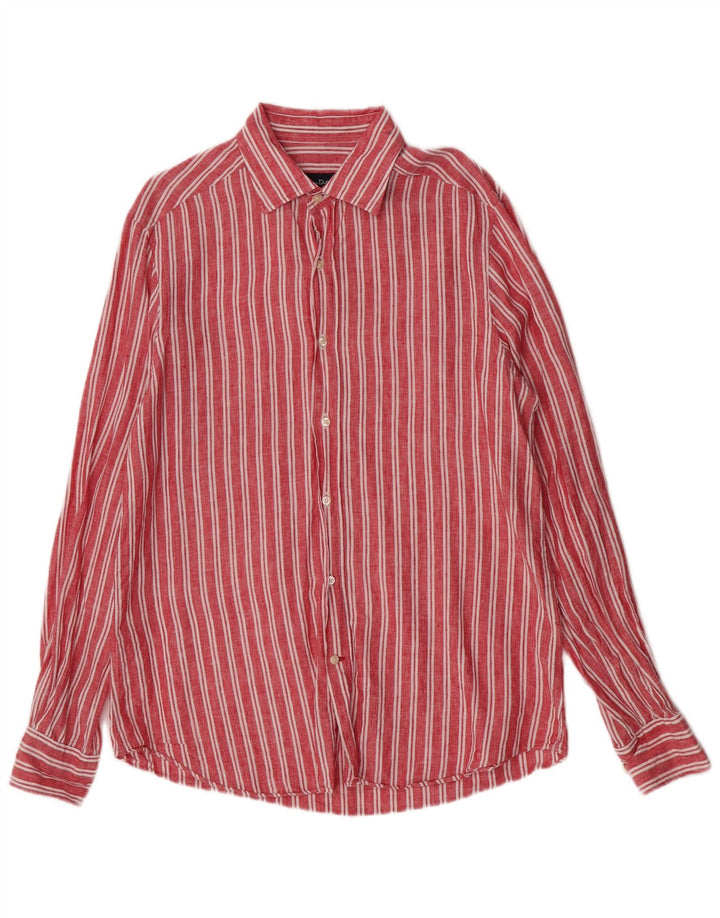 Ανδρικό πουκάμισο Massimo Dutti, μεγάλο κόκκινο ριγέ