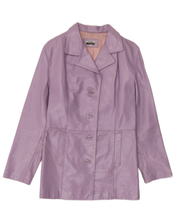 Vintage Γυναικείο Δερμάτινο Μπουφάν UK 14 Large Purple