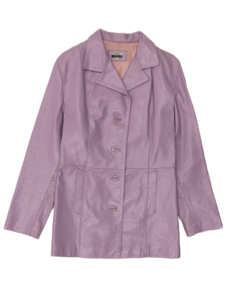 Vintage Γυναικείο Δερμάτινο Μπουφάν UK 14 Large Purple