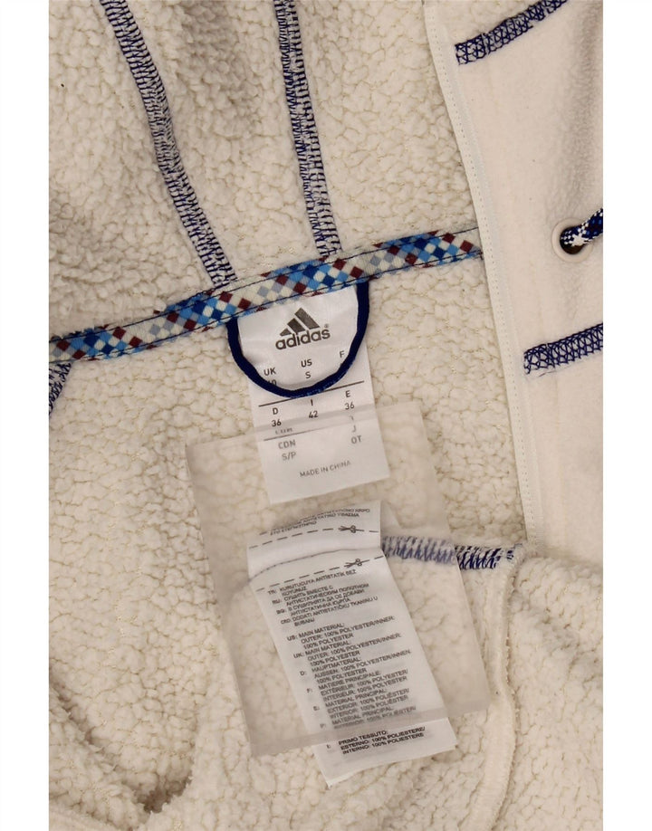 Adidas Γυναικείο Fleece Jacket UK 10 Small Off White Polyester