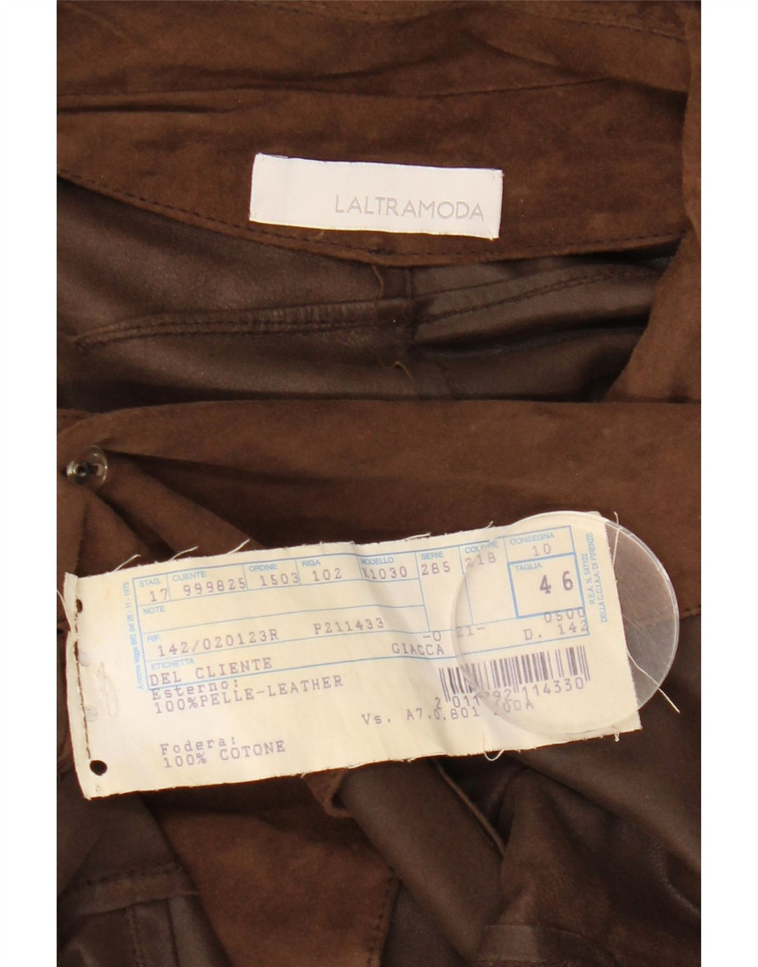 Latramoda Γυναικείο Suede Blazer Jacket IT 46 μεγάλο καφέ δέρμα