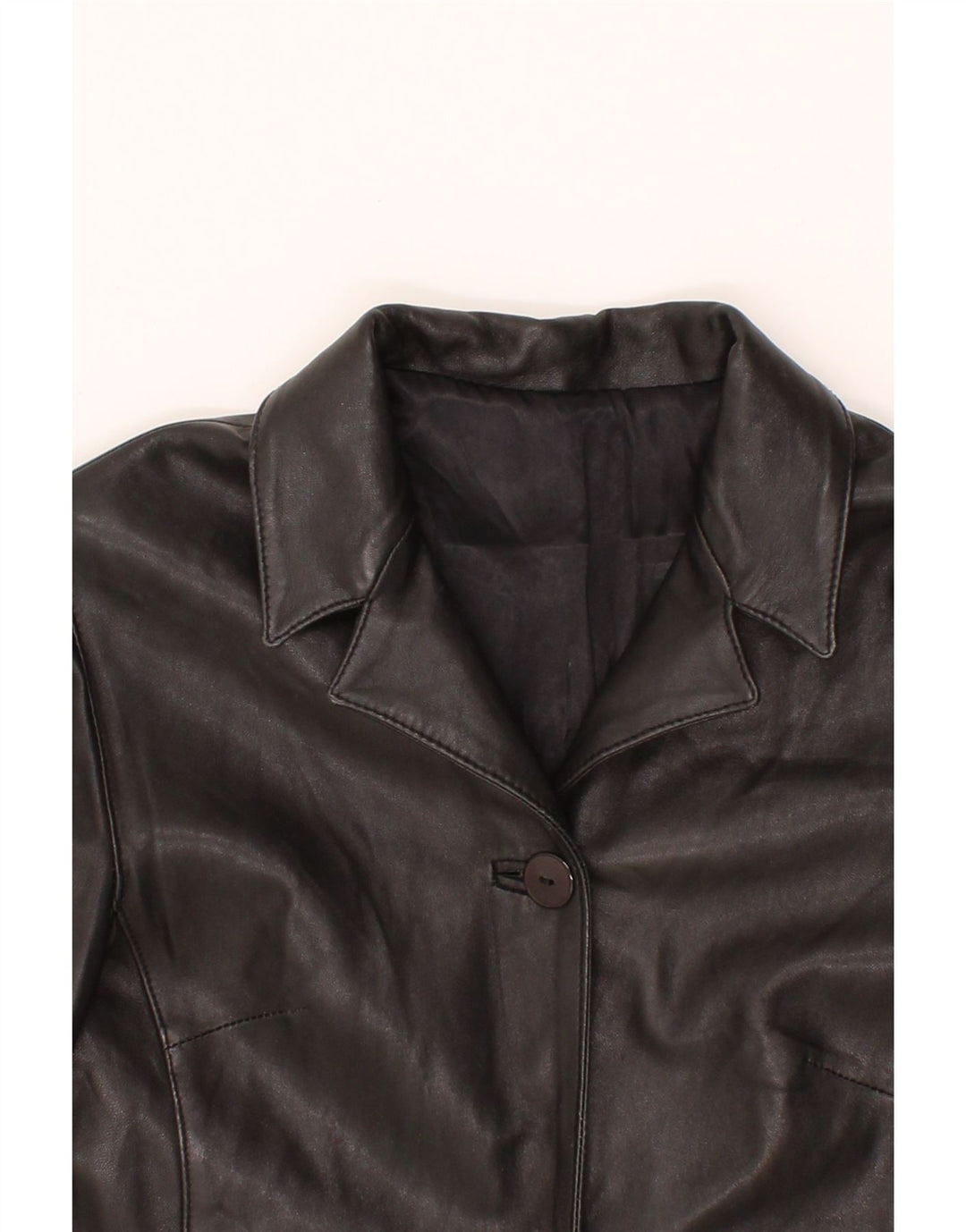 VINTAGE Womens Leather Jacket IT 42 Medium Black Leather Vintage Vintage and Second-Hand Vintage from Messina Hembry 