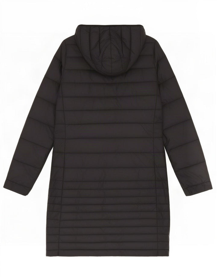 Puffa Γυναικείο παλτό με κουκούλα με επένδυση UK 8 Small μαύρο νάιλον
