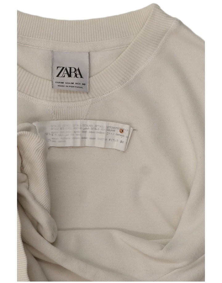 Ανδρικό φούτερ ZARA Jumper Μεσαίο λευκό βαμβακερό
