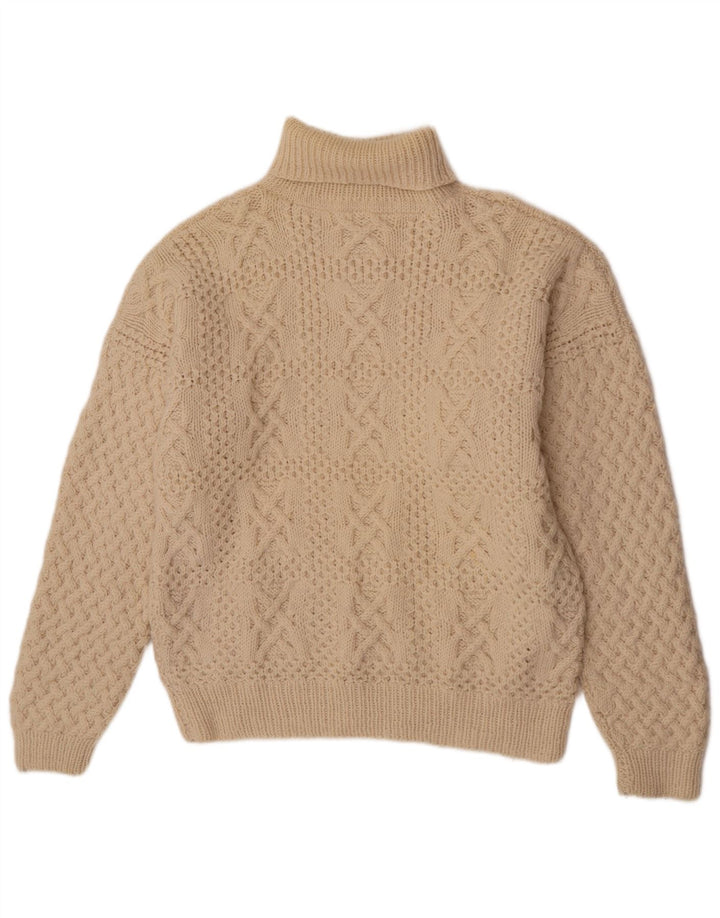 Vintage ανδρικό πουλόβερ με ρολό λαιμόκοψη XL Off White