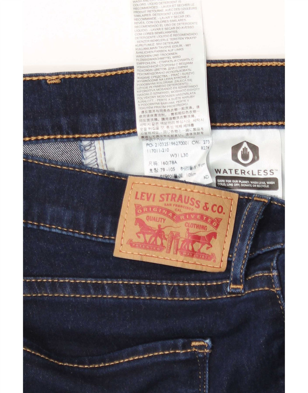 Levi's Womens 312 Shaping Slim Jeans W31 L30 Navy Blue Cotton