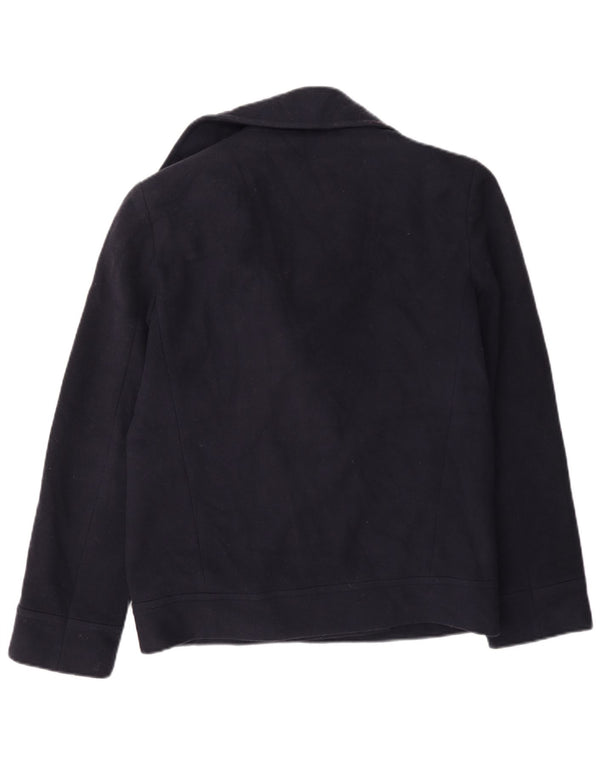 Marks & Spencer Γυναικείο παλτό μπιζελιού UK 10 Small Navy Blue Wool