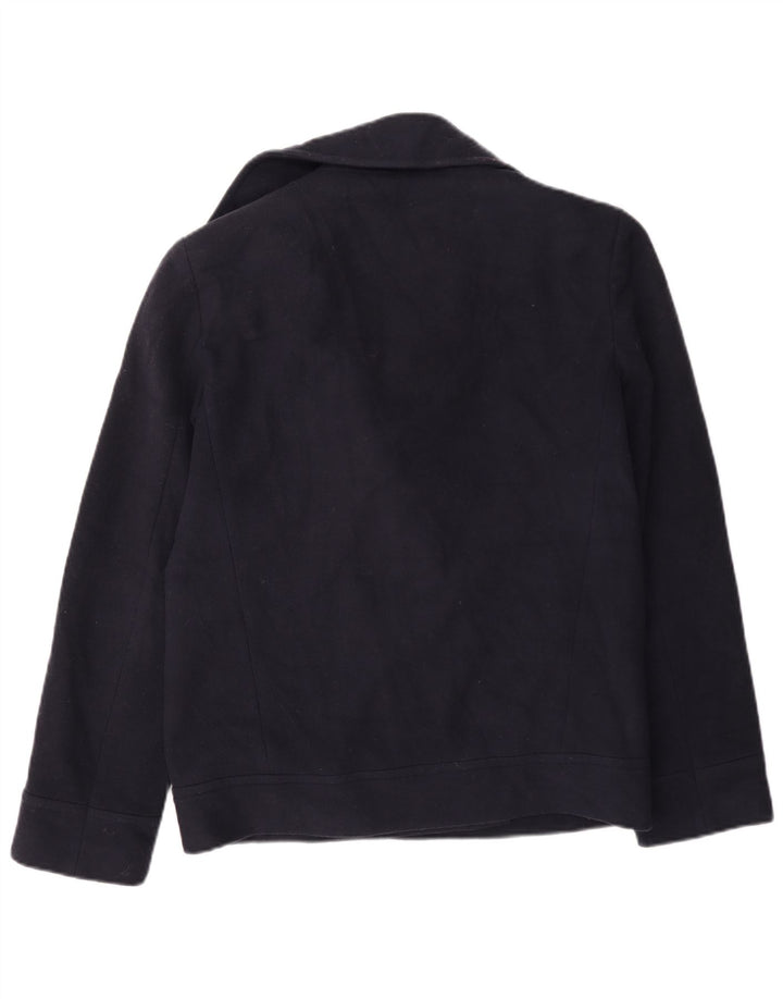 Marks & Spencer Γυναικείο παλτό μπιζελιού UK 10 Small Navy Blue Wool