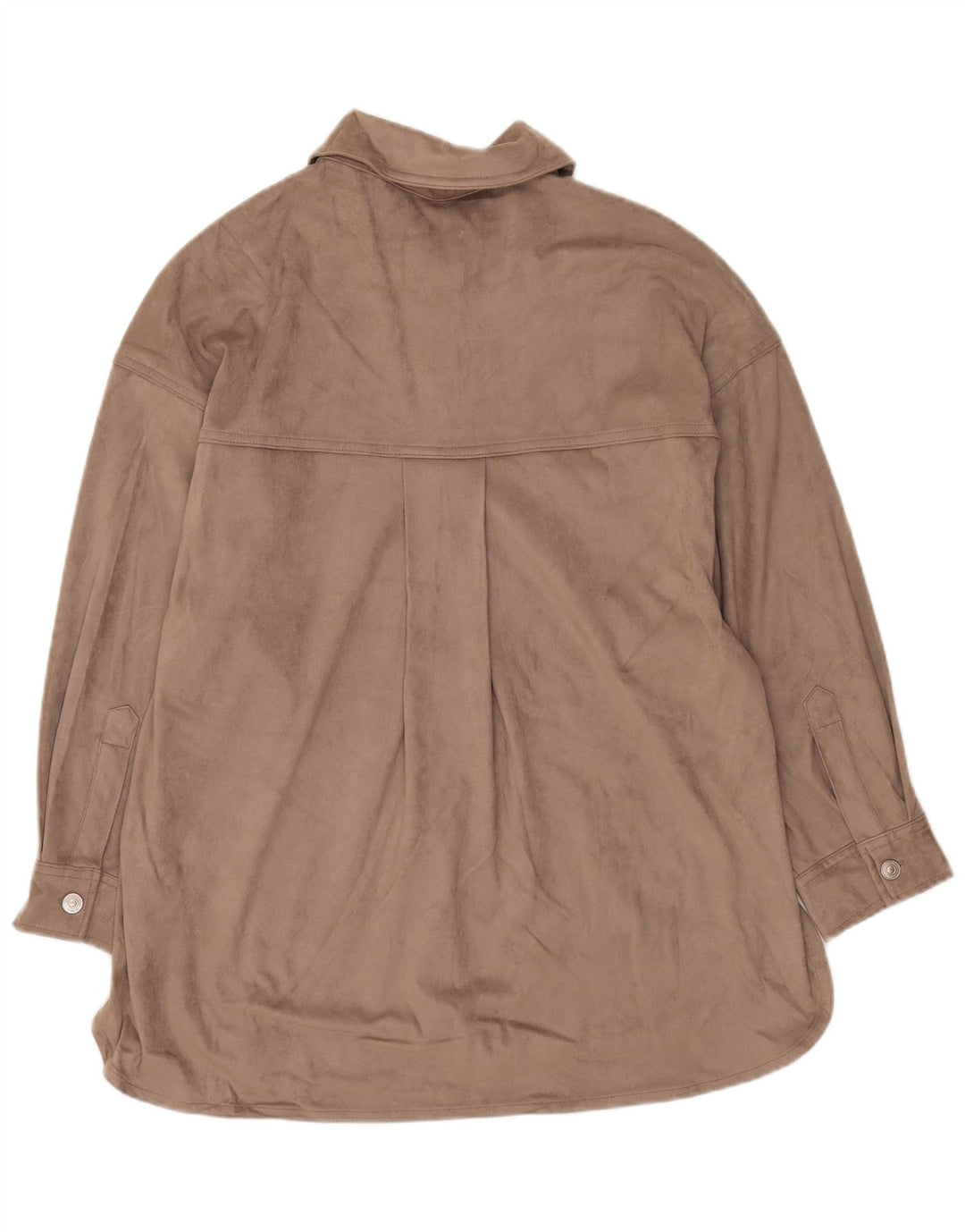 Zara Γυναικείο Βελούδινο Πουκάμισο UK 14 Medium Grey Polyester