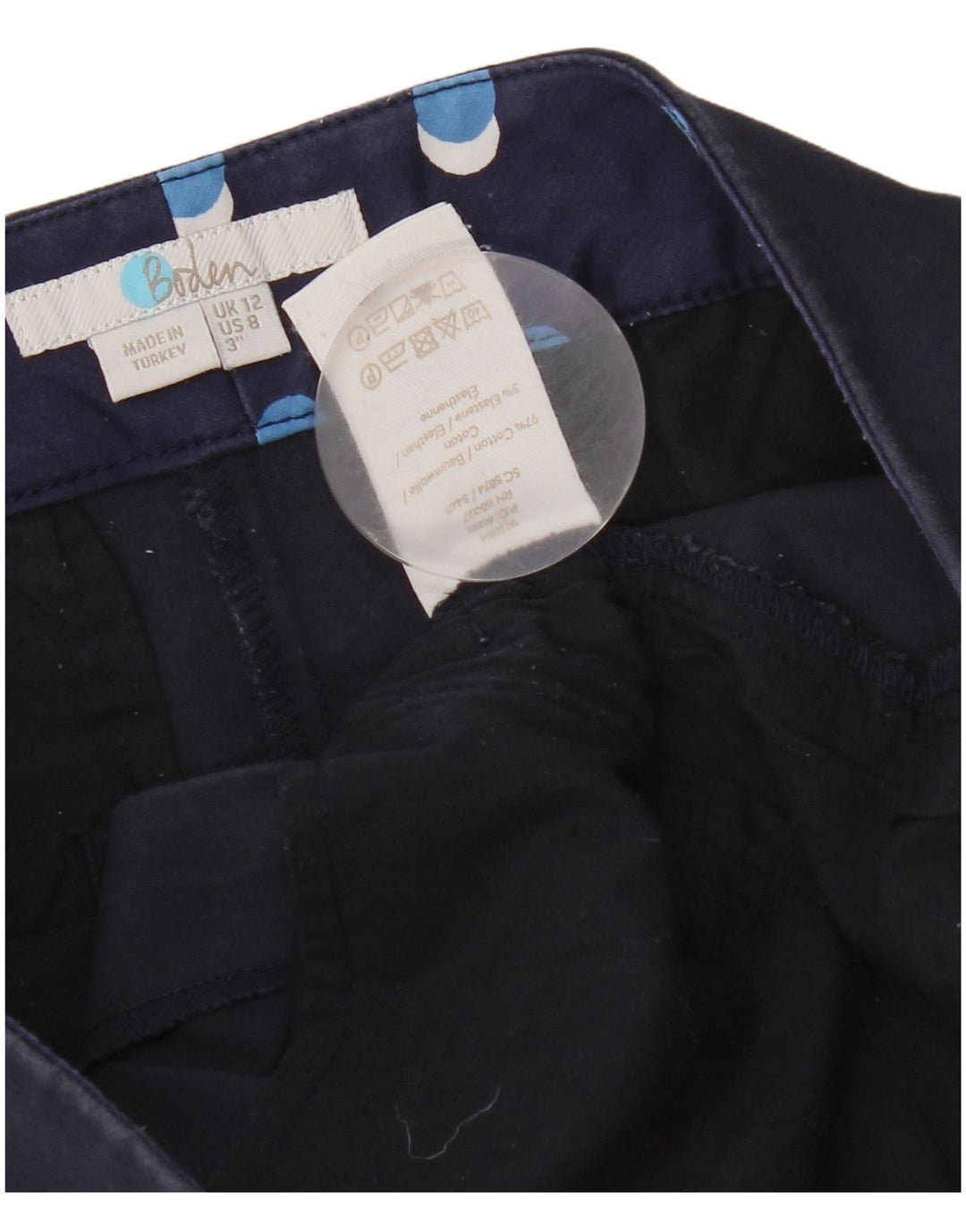 Boden Γυναικείο σορτς Chino UK 12 Medium W30 Navy Blue Cotton