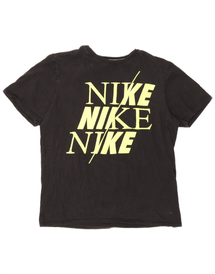 Γυναικείο μπλουζάκι Nike με γραφικό αθλητικό κόψιμο τοπ UK 14, μεσαίο μαύρο