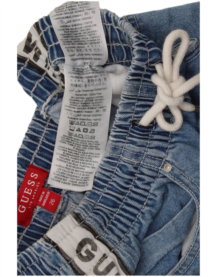 Γυναικείο γραφικό τζιν σορτς Guess W26 Small Blue Colorblock Πολυεστέρας