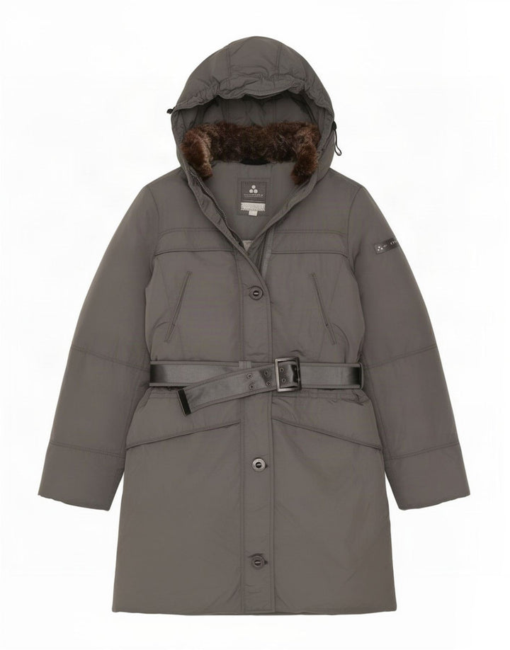PEUTEREY Γυναικείο παλτό με κουκούλα IT 48 XL Grey Polyamide