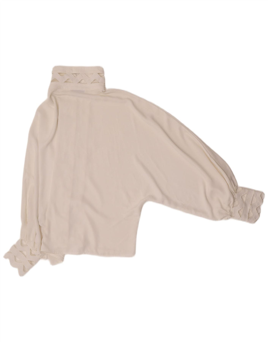 Vintage γυναικείο πουκάμισο μπλούζα UK 14 μεγάλο λευκό πολυεστέρα