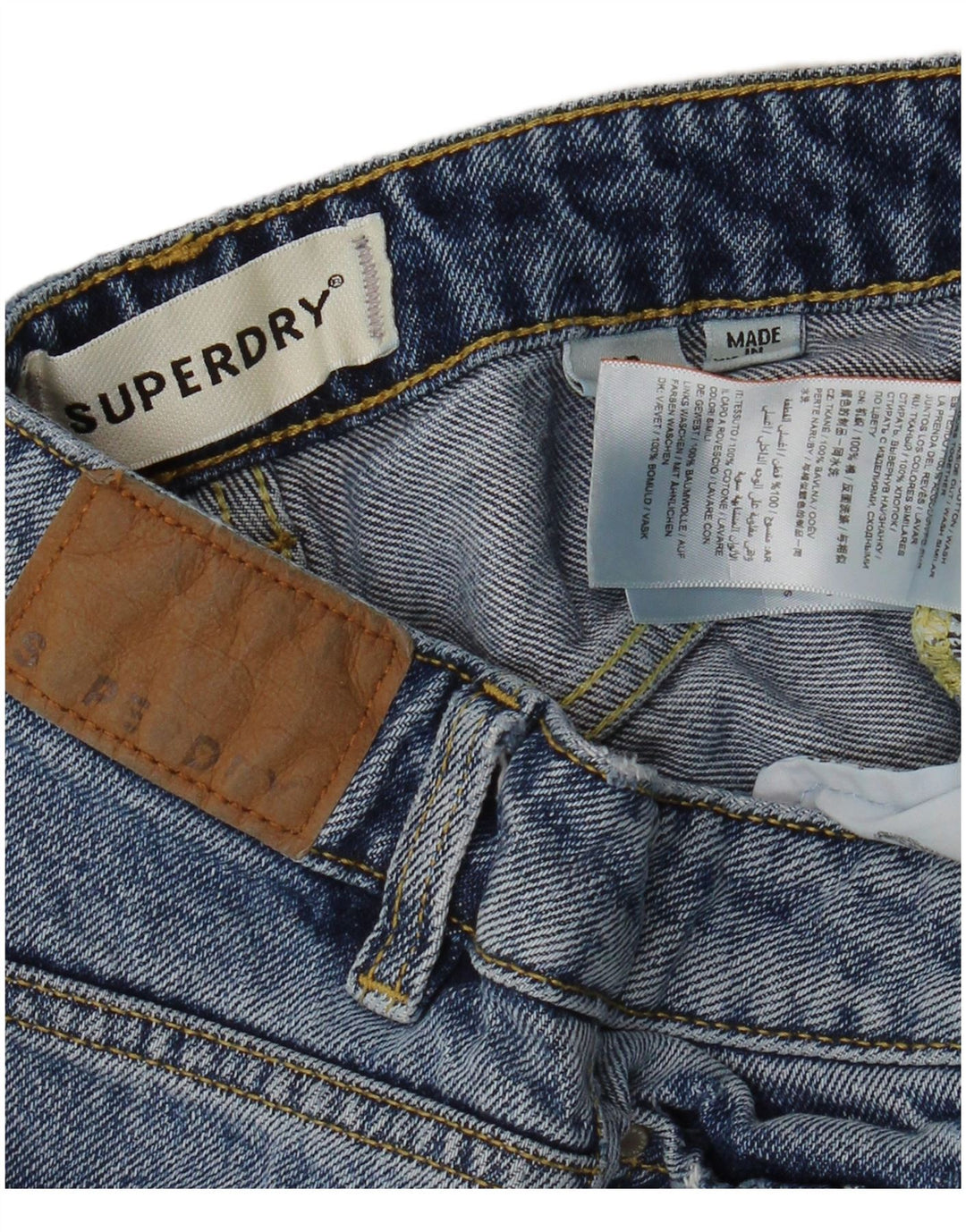 Γυναικείο τζιν σορτς SUPERDRY W26 Μικρό μπλε βαμβακερό