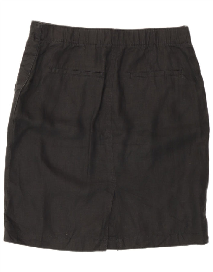 Marks & Spencer Γυναικεία ίσια φούστα UK 12 Medium W32 Μαύρο Λινό