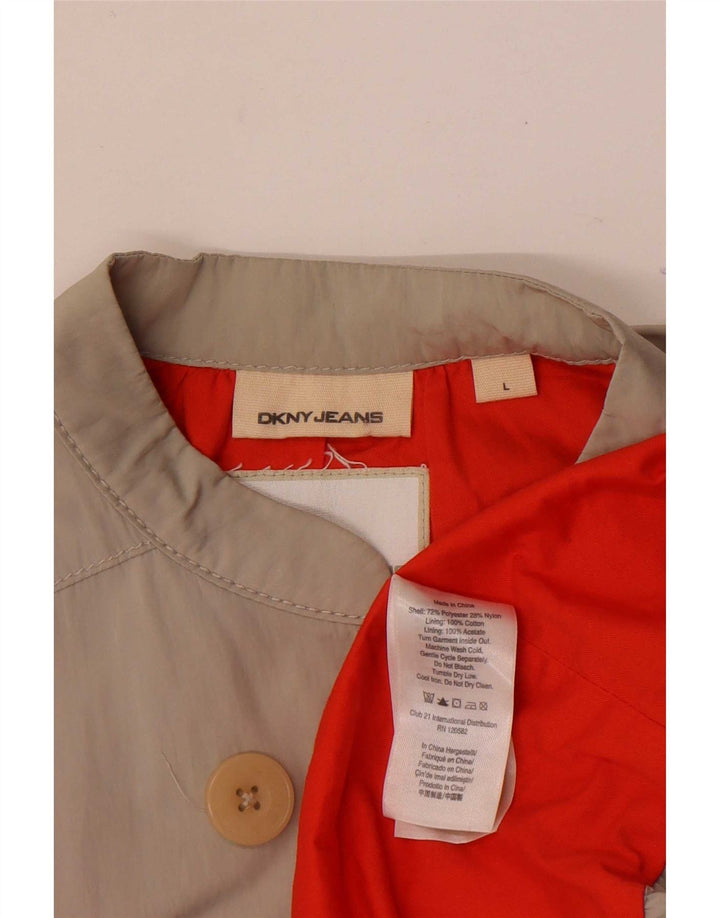 Dkny Γυναικείο μανίκι 3/4 διπλό παλτό UK 16 μεγάλο γκρι πολυεστέρας