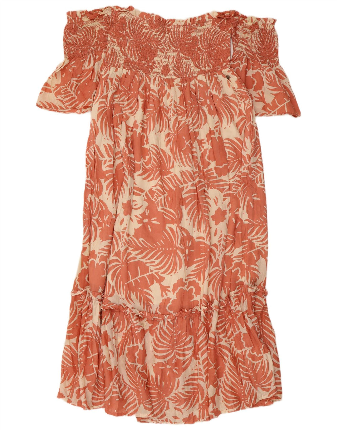 Γυναικείο φόρεμα εκτός ώμου PEPE JEANS UK 8 Μικρό ροζ φλοράλ βισκόζη