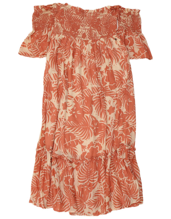 Γυναικείο φόρεμα εκτός ώμου PEPE JEANS UK 8 Μικρό ροζ φλοράλ βισκόζη