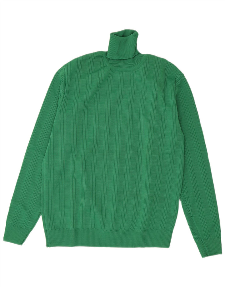 Vintage Ανδρικό πουλόβερ με ρολό λαιμόκοψη IT 50 Medium Green