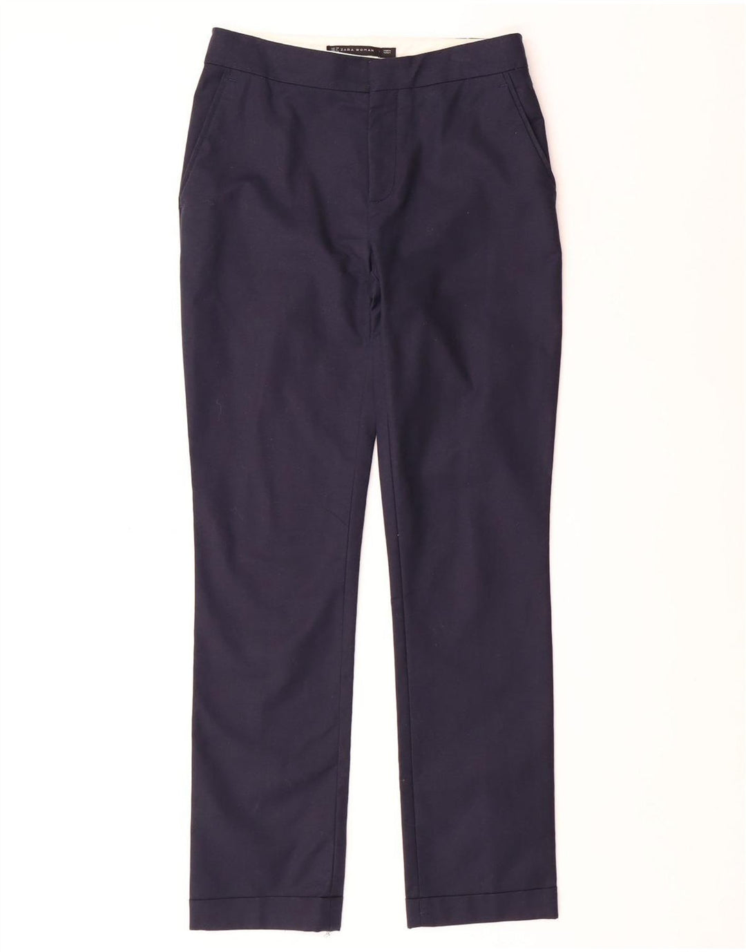 ZARA Γυναικείο ίσιο παντελόνι Chino EU 34 2XS W24 L28 Navy Blue