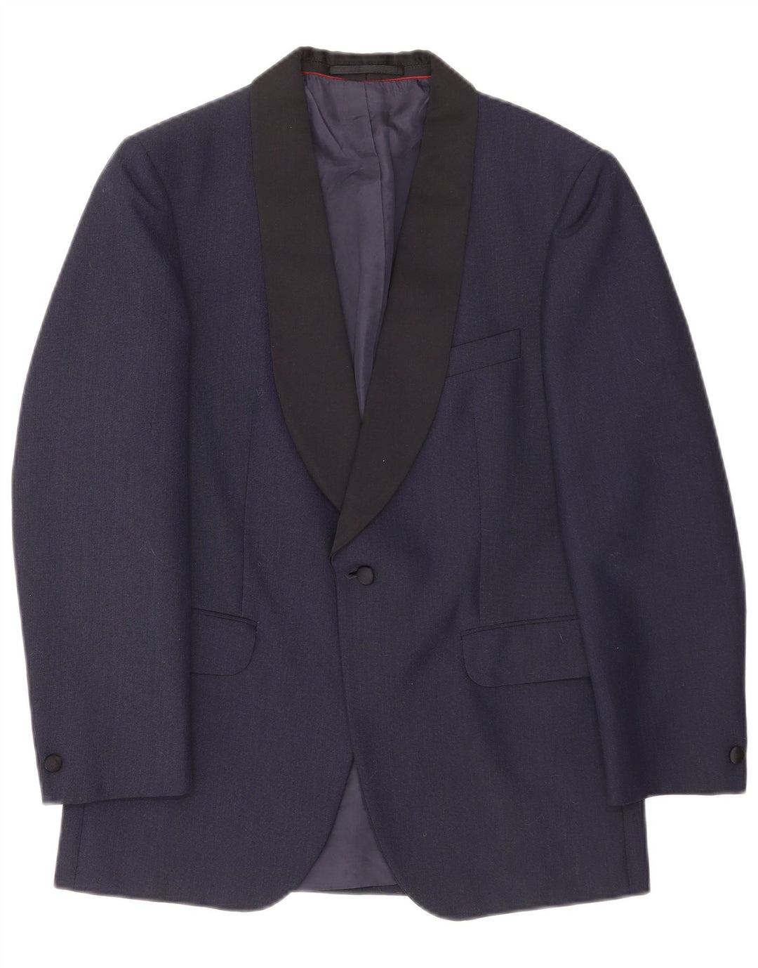 Kruunu Ανδρικό μπουφάν σακάκι με 1 κουμπί UK 36 Small Navy Blue Colorblock μαλλί