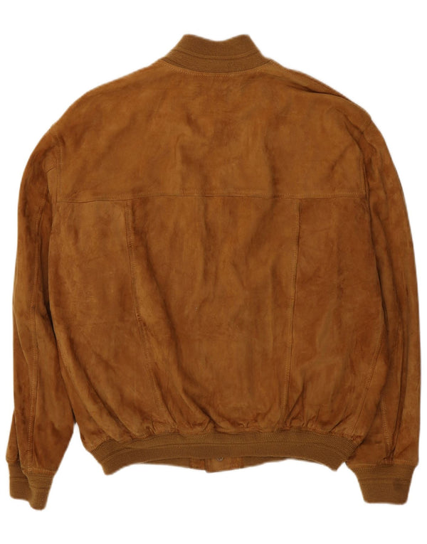 Vintage Ανδρικό Suede Bomber Jacket UK 42 XL Brown