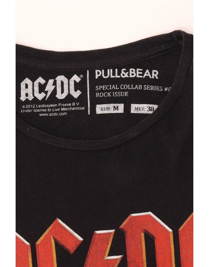 Ανδρικό γραφικό T-Shirt Pull & Bear Top Μεσαίο Μαύρο