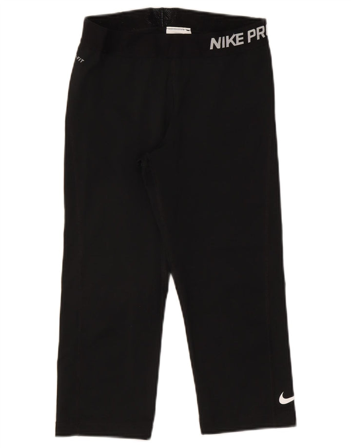 Γυναικεία Nike Dri Fit Graphic Capri leggings UK 12 Medium Black Polyester