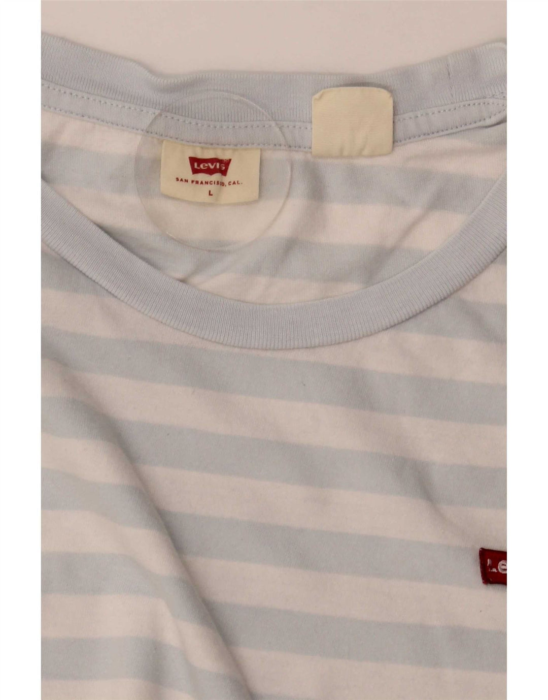Γυναικείο T-Shirt Levi's Top UK 16 Large Blue ριγέ