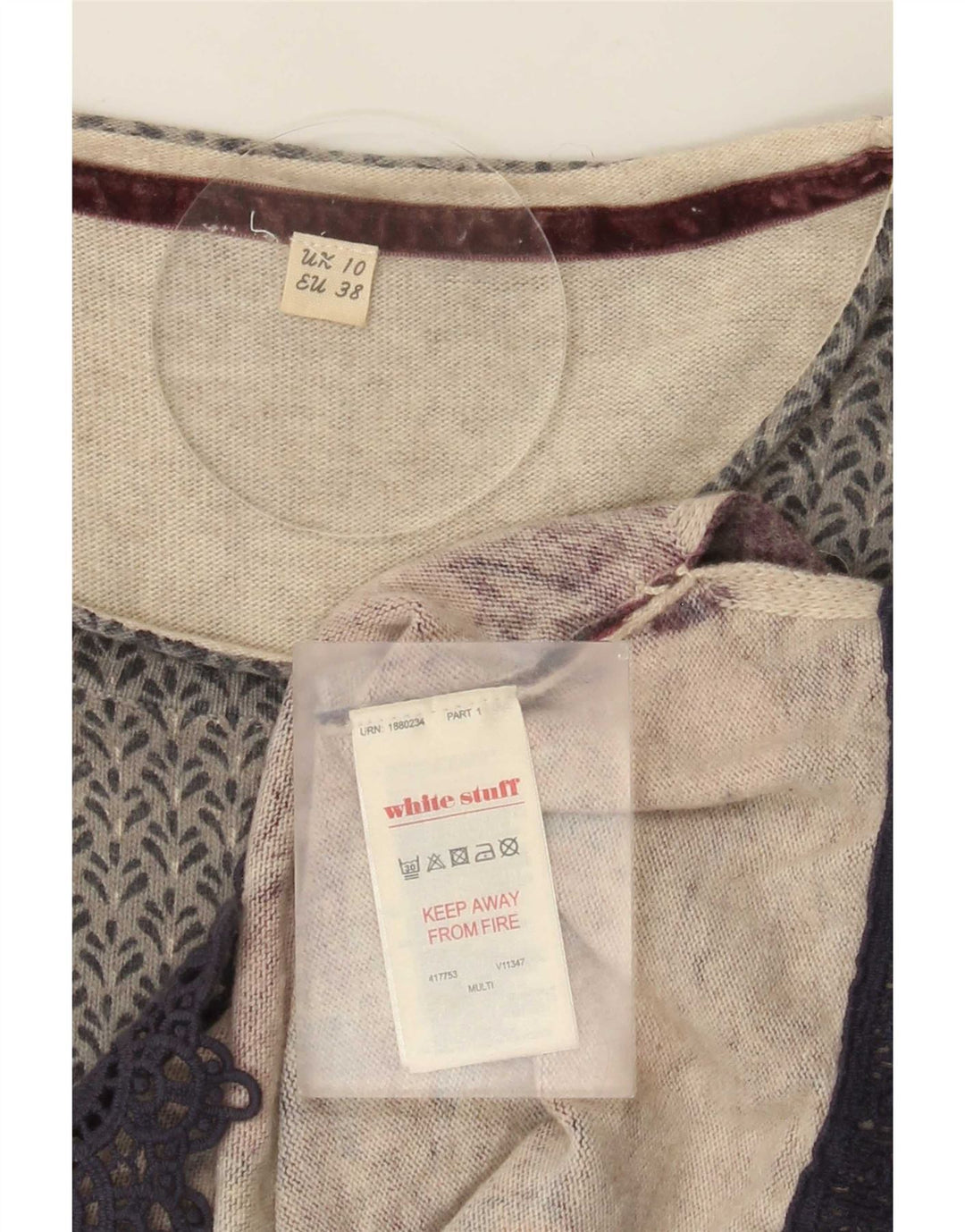 White Stuff Γυναικείο πουλόβερ με λαιμόκαυστο UK 10 Small πολύχρωμο