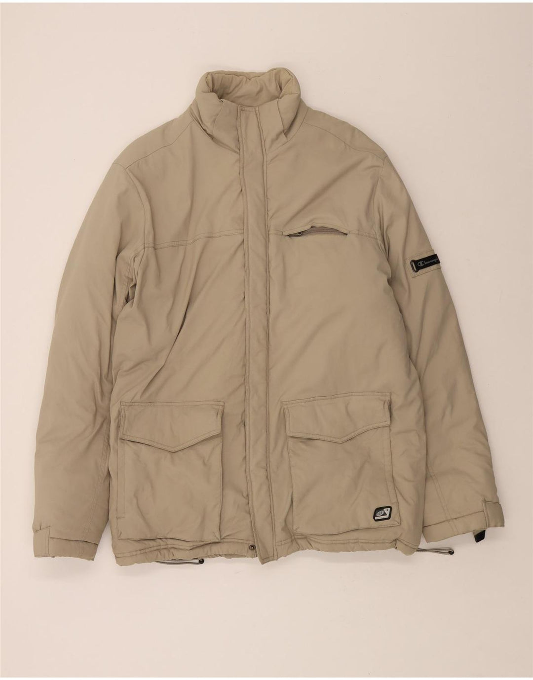 CHAMPION Mens Padded Jacket UK 42 XL Beige Polyamide