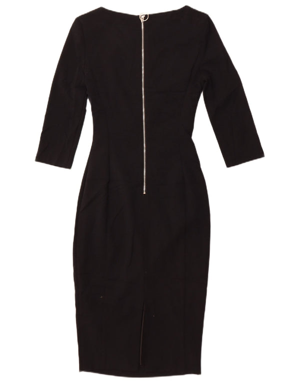 Marks & Spencer Γυναικείο φόρεμα 3/4 μανίκι Bodycon UK 6 XS μαύρο πολυεστέρα