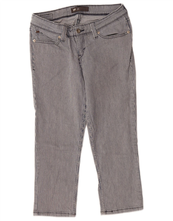 LEVI'S Γυναικείο Παντελόνι Κάπρι W28 L21 Βαμβακερό με ρίγες μπλε Navy