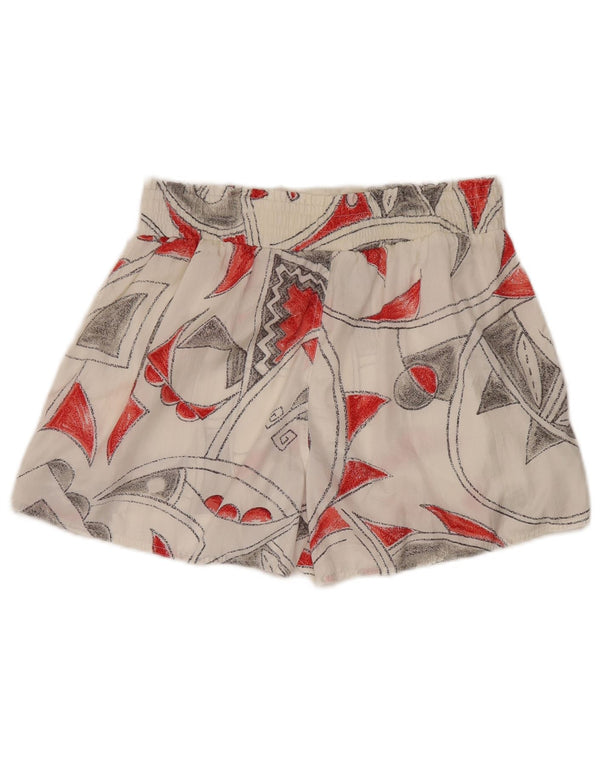 REEBOK Womens Swimming Shorts UK 10 Small White Geometric Nylon