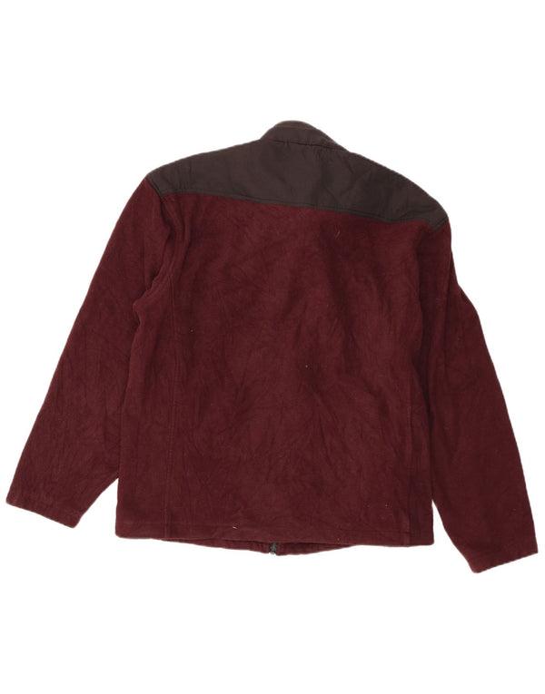 Champion Ανδρικό Fleece Jacket UK 40 Large Maroon Colourblock Πολυεστέρας