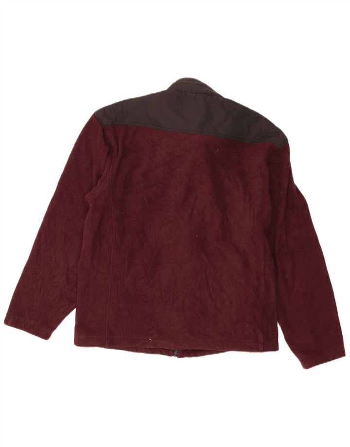 Champion Ανδρικό Fleece Jacket UK 40 Large Maroon Colourblock Πολυεστέρας