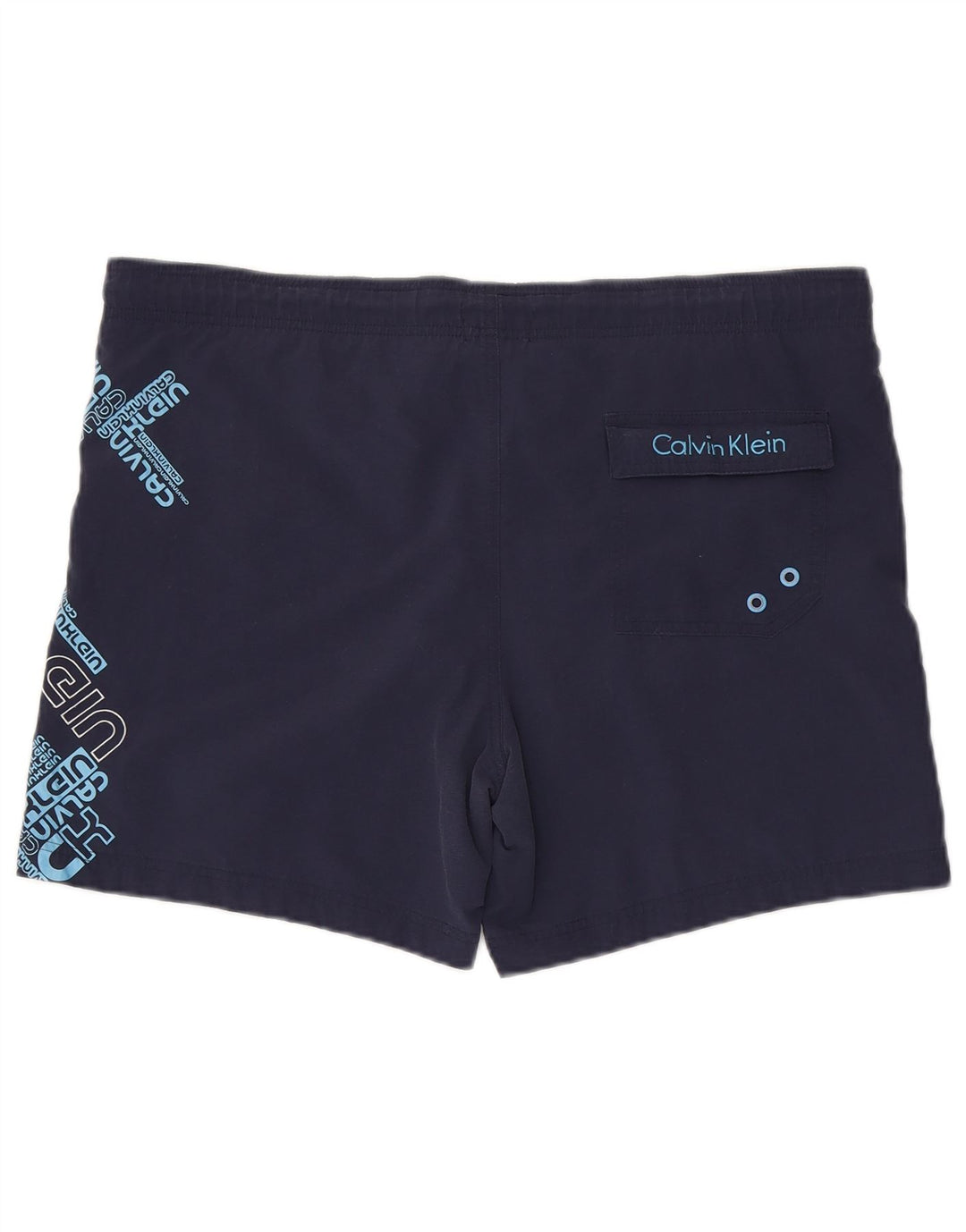 Γραφικό ανδρικό σορτς κολύμβησης Calvin Klein Medium Navy Blue Nylon