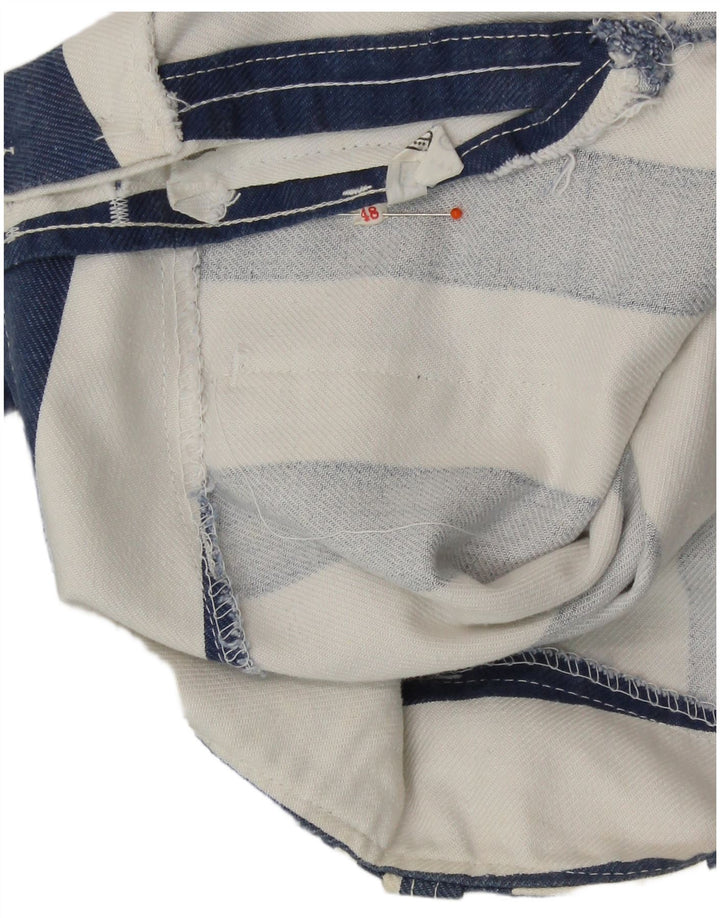 VINTAGE Γυναικείο Ψηλόμεσο Παντελόνι IT 48 XL W34 L31 Μπλε Ρετρό