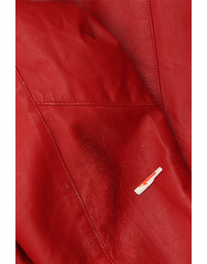 Yuppie Γυναικείο Crop Δερμάτινο Μπουφάν EU 40 Medium Red