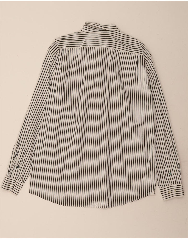LACOSTE Mens Regular Fit Shirt Size 44 XL White Striped Cotton Vintage Lacoste and Second-Hand Lacoste from Messina Hembry 