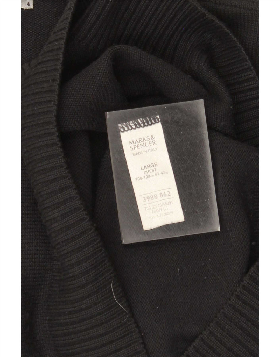 Marks & Spencer Ανδρικό πουλόβερ με λαιμόκοψη μεγάλου μπλε ακρυλικό