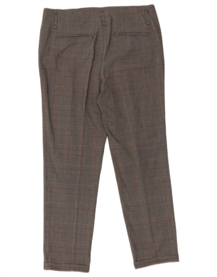 Zara Γυναικείο Slim Cropped Παντελόνι Small W26 L25 Grey Houndstooth